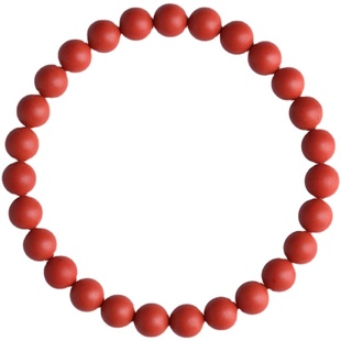 磨砂面朱砂手链女本命年饰品男原矿石辰砂幸运小红绳手串七夕礼物