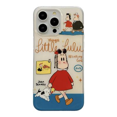 可爱原田治卡通女孩手链条适用苹果15手机壳iPhone16ProMax新款15pro防摔13女款小众12硅胶14pro全包双层软壳