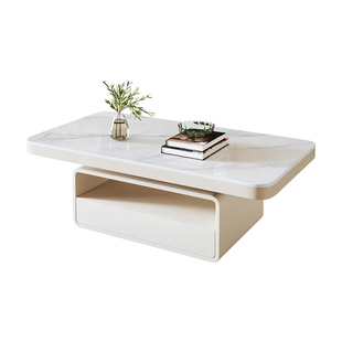 小户型家用客厅玻璃茶几2025新款轻奢高级感创意现代岩板茶几组合