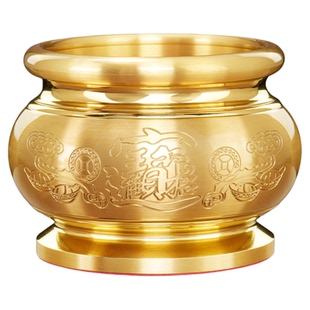 纯黄铜招财香炉家用上供财神爷佛前烧插香中式复古檀香炉上香专用