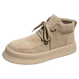 马丁靴男款冬季男鞋2026新款加绒中帮休闲棉鞋高帮真皮厚底工装靴