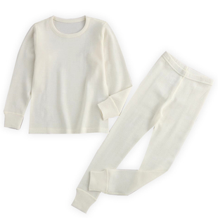 美利奴羊毛蚕丝保暖内衣儿童速干长袖圆领男童秋衣秋裤女童套装