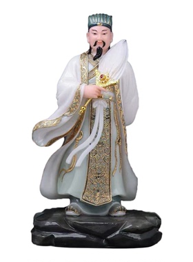 孔明神像汉白玉三顾茅庐诸葛亮八卦阵武侯卧龙将军三国演义摆件