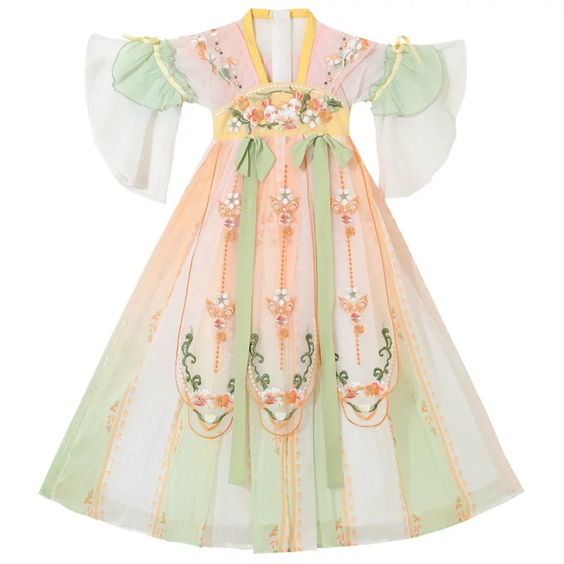 夏季女童汉服超仙儿童古风连衣裙