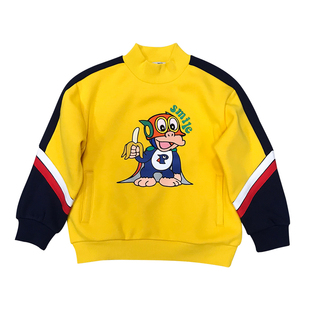 马其顿童装冬款小猴子刺绣潮儿童加绒卫衣时尚男女童立领套头衫厚