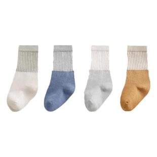 贝肽斯婴儿袜子春秋季宝宝棉袜无骨中筒袜儿童拼色袜子男女童加厚
