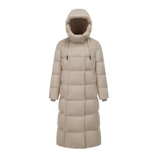 波司登奥莱冬女长款都市女人味时尚潮流轻量舒适显瘦连帽厚羽绒服