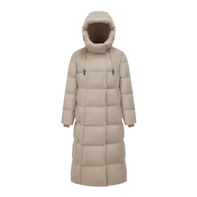 波司登都市女人味连帽长款羽绒服