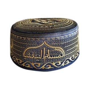 秋冬礼拜帽男士新款高档刺绣加厚硬壳男回帽子穆民四色平顶帽中年