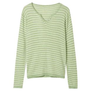 2025年秋装Outlets专柜 HC系列素雅条纹长袖上衣微弹打底针织衫女