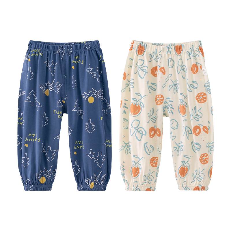 婴蓓依儿童防蚊裤男女童宝宝裤子a类纯棉夏季薄款可开档新款长裤