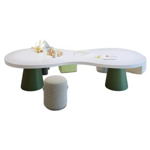 儿童早教中心娱乐区不规则玩具手工绘画阅读培训接待异形桌椅组合