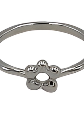 PAUSA ANN s925 春日花园小众设计师小花素圈纯银戒指