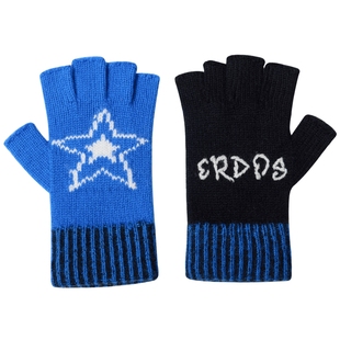 【100%山羊绒】鄂尔多斯童装25秋冬新品装饰提花半指儿童手套