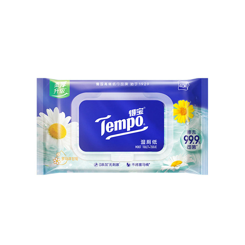 Tempo洋甘菊带盖实惠装卫生湿巾