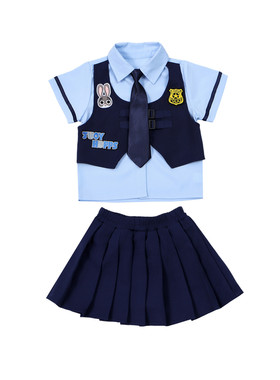 女童马甲衬衫套装夏季女孩疯狂动物城兔子警官六一儿童表演服潮