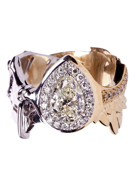 水滴钻戒CARVEBONES18K金轻奢