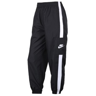 Nike/耐克速干运动裤女宽松休闲薄款跑步长裤束脚夏季黑色CJ7347