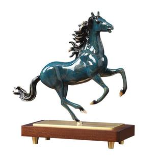 马到成功黄铜马摆件送领导办公室高档客厅博古架柜子公司开业礼品