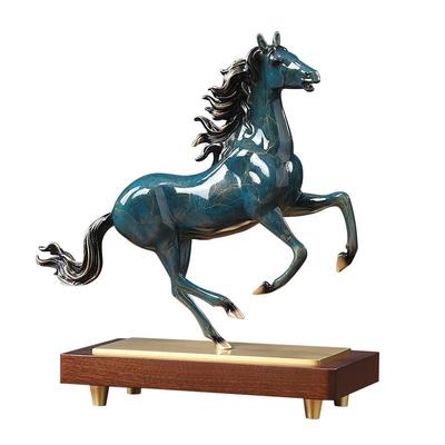 马到成功黄铜马摆件送领导办公室高档客厅博古架柜子公司开业礼品