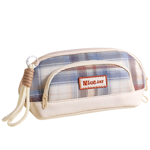 磁吸三角笔袋高颜值ins风大容量分区收纳文具袋初中生专用简约文具盒可爱系文具笔袋三角形小清新文具收纳包