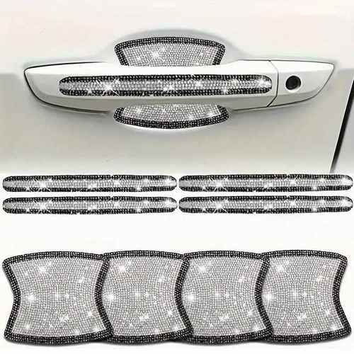 跨境镶钻汽车门贴贴花刮防装饰保护膜碗车载拉手车门门贴车身贴