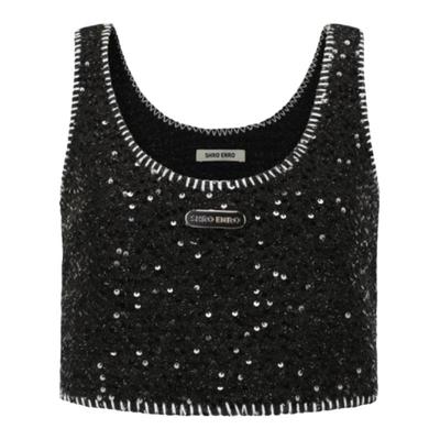 SHROENRO亮片背心短裤时尚套装