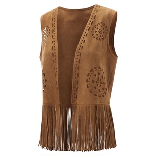 Fringe sleeveless vest cardigan流苏无袖马甲背心 女士镂空开衫