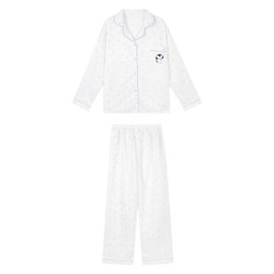 馨帮帮Homedress 卡通企鹅星星夹棉睡衣女秋季长袖学生家居服套装