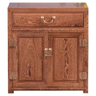 红木床头柜鸡翅木储物柜全实木中式原木复古家用卧室茶桌边柜茶几