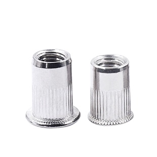 304不锈钢平头竖条纹拉铆螺母316大小沉头加长异型滚花盲孔拉母帽