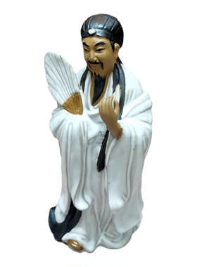 石湾公仔陶瓷三国孔明桌面摆件