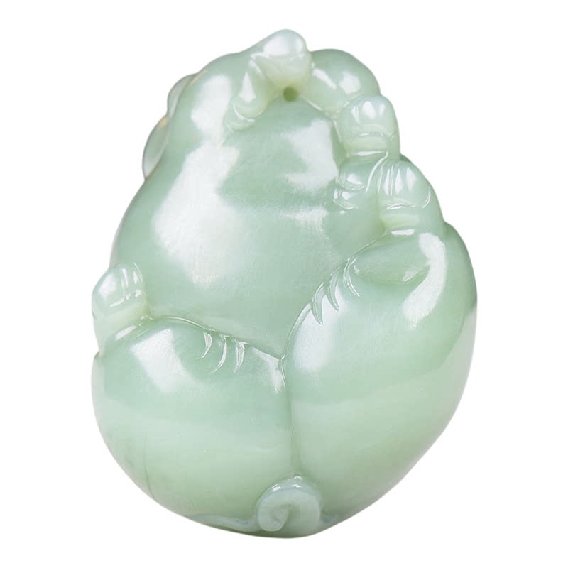 (古晨珠宝)俄罗斯和田玉粉青碧玉猪挂件吊坠诸事发财39g