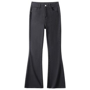 唐狮官方微喇牛仔裤女小个子2026新款春季修身显瘦喇叭裤休闲裤VC