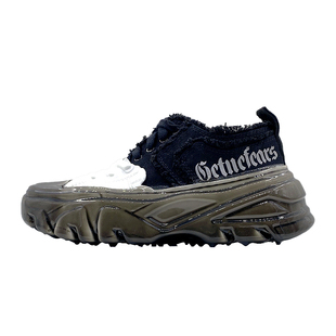 罗志祥同款老爹鞋男ins超火街拍潮鞋夏季厚底运动鞋滴胶帆布鞋男