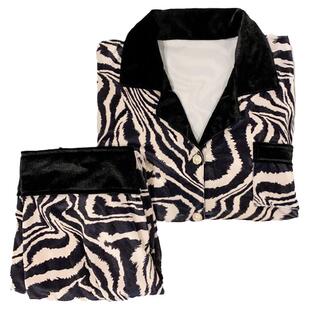 新款金丝绒睡衣女款春秋情侣条纹性感2025年秋冬季男士家居服套装