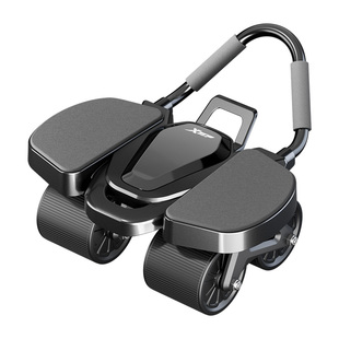 特步健腹轮2025新款四轮腹肌轮自动回弹腹肌训练器材瘦肚子神器男