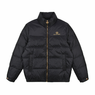 雷迪波尔男装羽绒服2025冬季新款立领休闲提花烫金LOGO羽绒外套男