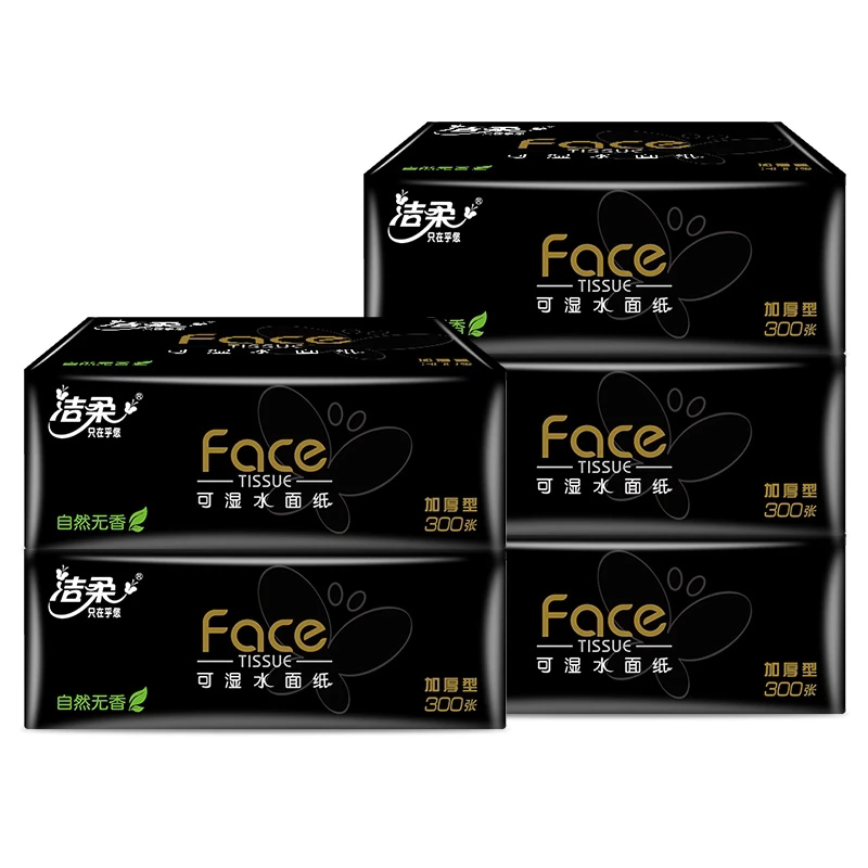 洁柔黑Face软抽100抽家用抽纸