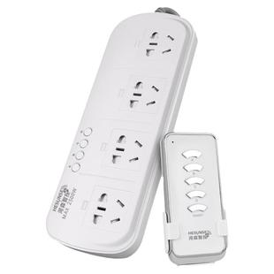 河森智能插座无线遥控开关四位大功率独立控制电源排插220V接线板