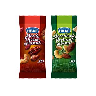 韩国hbaf芭蜂枫糖碧根果蔓越莓香草盐夏威夷果仁混合每日坚果零食