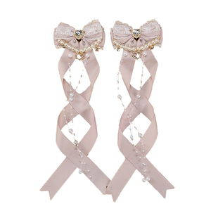 原创小偶像双马尾螺旋发夹蕾蕾系量产型推活abs珍珠链对夹洛丽塔