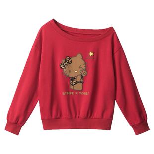 From Mars So naughty, slanting shoulder loose hoodie