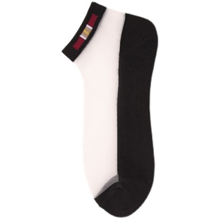 春夏薄款袜子男短袜纯棉底玻璃丝袜男士短筒水晶袜吸湿排汗丝光袜