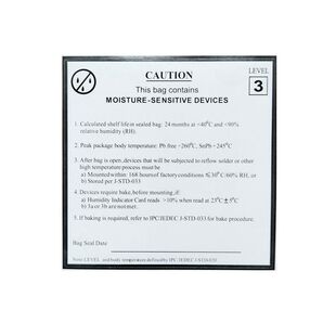 ic托盘ESD防静电标签注意事项MSL湿度等级CAUTIO警示标示贴tray盘