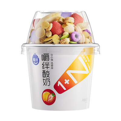 大嚼绊酸奶草莓味江苏搅拌酸奶杯