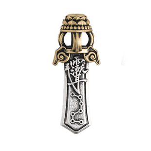 琢匠七星剑弟子珠三通文玩配饰diy银饰配件国风原创收尾手串配珠