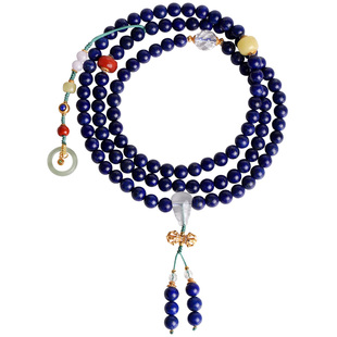 心斋堂【大日如来尊者】天然青金石手串108颗佛珠念珠修行手链女