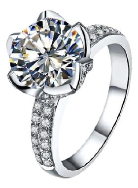 1克拉花蕾荷花戒指韩系