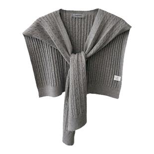 高质感麻花披肩女外搭小坎肩针织搭肩春秋百搭叠穿高端高级感